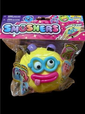 Smushers Squeezy Fidget Toy Face Viral Squishy ORB yellow